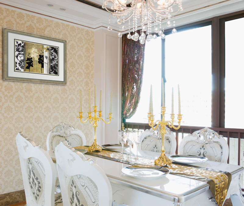Hollywood Regency dining room decor