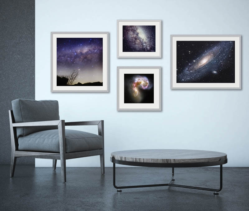 Silver framed stellar space phottography