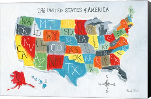 Framed US Map Print