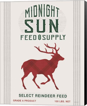 Framed Midnight Sun Reindeer Feed Print