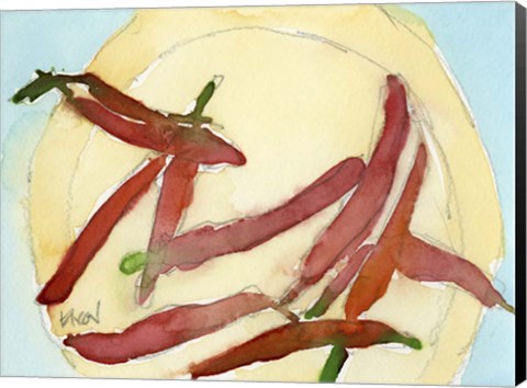 Framed Peppers on a Plate II Print