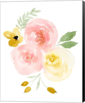 Framed Watercolor Roses I Print
