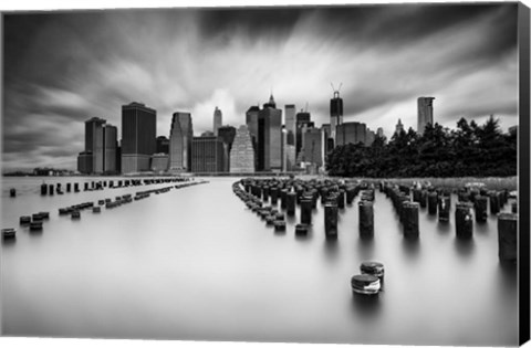 Framed Lower Manhattan Monochrome Print