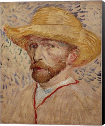 Framed Self Portrait with Straw Hat, 1887 Print