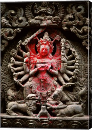 Framed Statue of a goddess, Kathmandu, Nepal Print