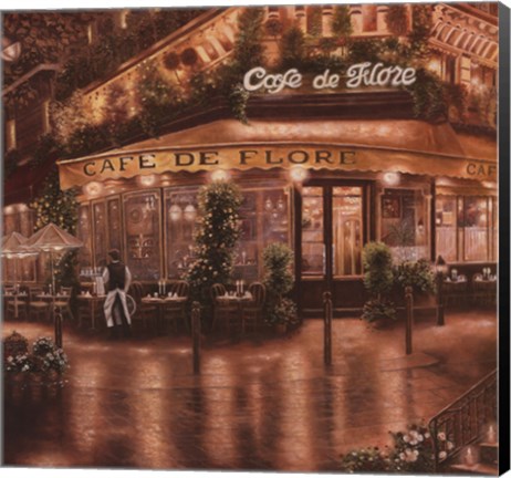 Framed Cafe De Flore Print