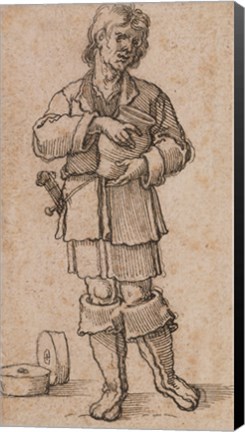 Framed Young Peasant Holding a Jar Print