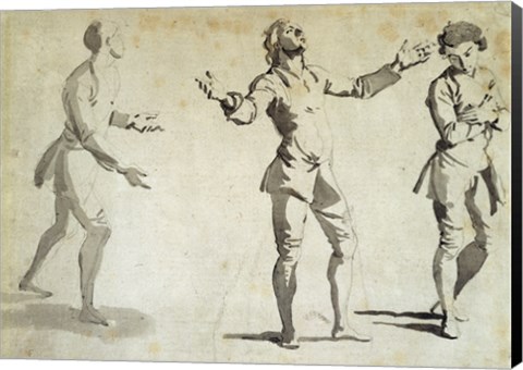 Framed Three Figure Studies Print