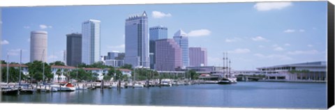 Framed Skyline &amp; Garrison Channel Marina Tampa FL USA Print