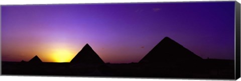 Framed Giza at dusk, Egypt Print