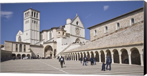 Framed Tourists at a church, Basilica of San Francesco D&#39;Assisi, Assisi, Perugia Province, Umbria, Italy Print