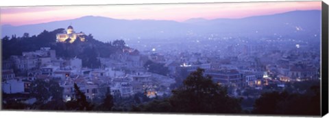 Framed Athens, Greece with Pink Sky Print