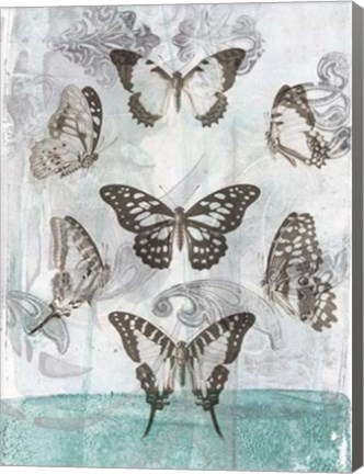 Framed Butterflies &amp; Filigree I Print