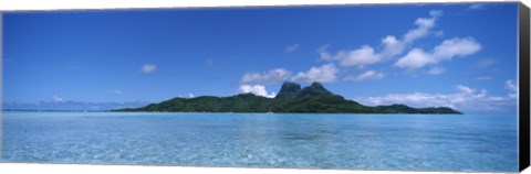 Framed Bora Bora from Motu Iti, Society Islands, French Polynesia Print