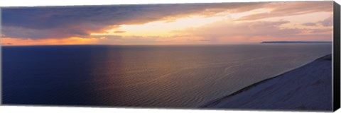 Framed Clouds over a lake at dusk, Lake Michigan, Michigan, USA Print