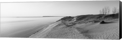 Framed Sand dunes at the lakeside, Sleeping Bear Dunes National Lakeshore, Lake Michigan, Michigan, USA Print