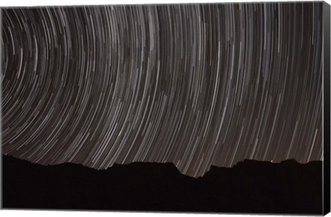 Framed Star trails above a valley in the Firoozkooh area, Iran Print