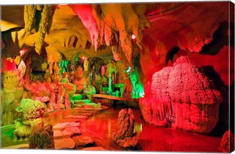 Framed Cave stalagmites, stalactites, Mutianyu, China, Print