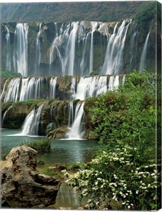 Framed Jiulong Waterfall, Qujing, Luoping County, Yunnan Province, China Print