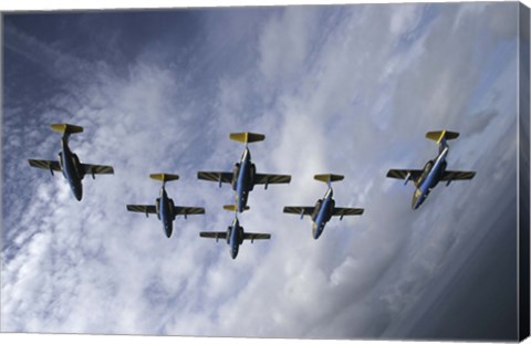 Framed Saab 105 jet trainers of the Swedish Air Force Print