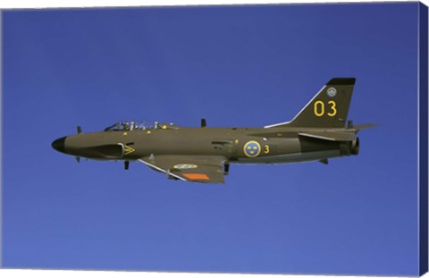Framed Saab J 32 Lansen fighter Print