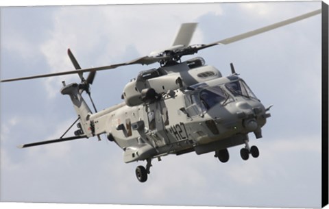 Framed Italian Navy EH101 Helicopter Prepares for Landing Print