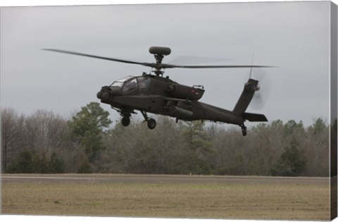 Framed AH-64 Apache Helicopter in Midair, Conroe, Texas Print
