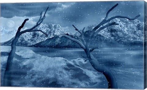 Framed Snow Covered Landscape Print