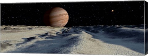 Framed Jupiter&#39;s large moon, Europa, is covered by a thick Crust of ice Print