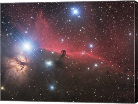 Framed Horsehead Nebula and Flame Nebula in Orion Print
