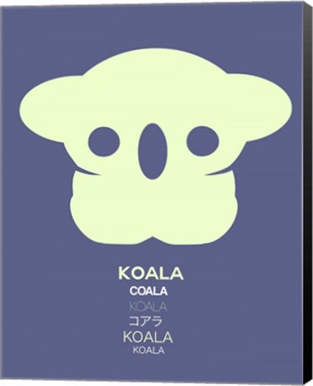 Framed Yellow Koala  Multilingual Print