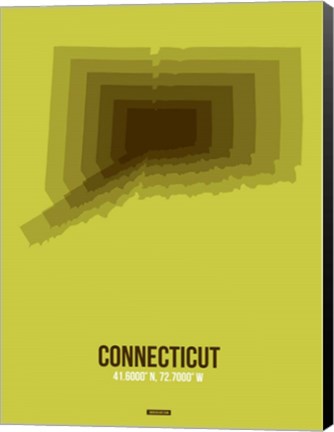 Framed Connecticut Radiant Map 2 Print