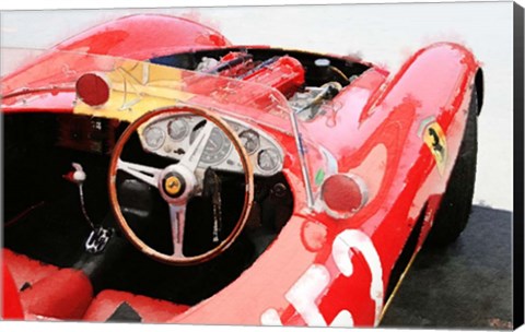 Framed Ferrari Cockpit Monterey Print