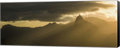 Framed Sugarloaf Mountain at Dusk, Rio de Janeiro, Brazil Print