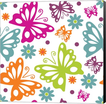 Framed Butterflies and Blooms Lively II Print