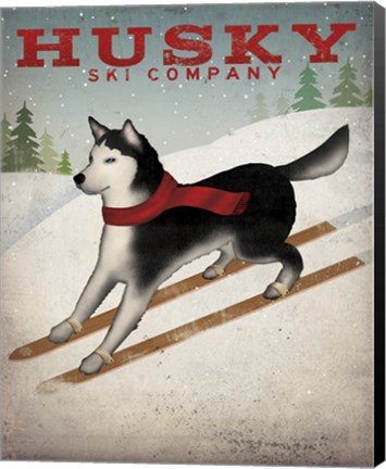 Framed Husky Ski Co Print