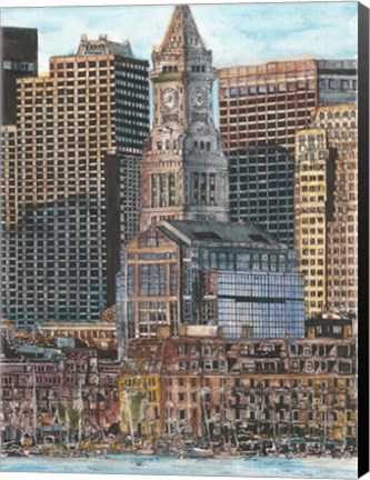 Framed US Cityscape-Boston Print