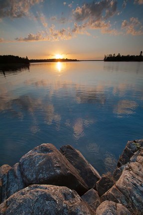 Framed Sunset On Kabetogama Lake, Voyageurs National Park Print