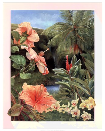 Framed Tropical Waterfall Print