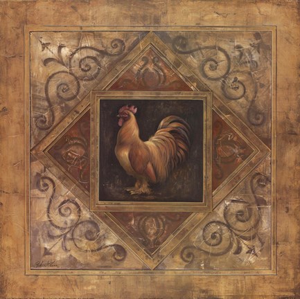 Framed Classic Rooster II Print