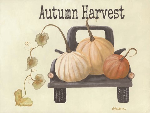 Framed Autumn Harvest Truck Print