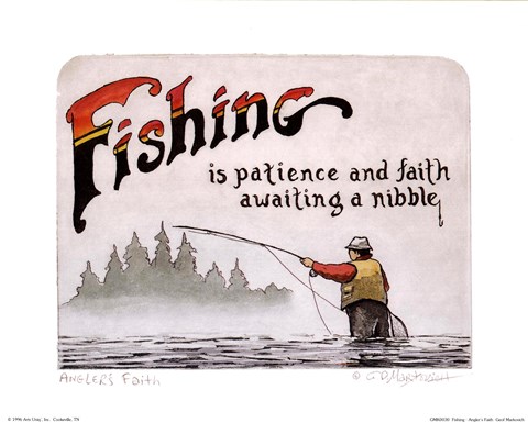 Framed Fishing-Angler&#39;s Faith Print