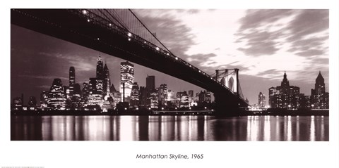 Framed Manhattan Skyline 1965 Print