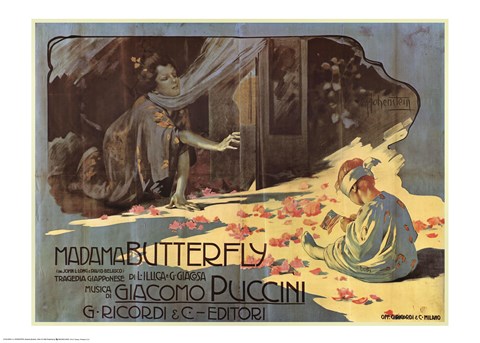 Framed Pucini-Madama Butterfly Print