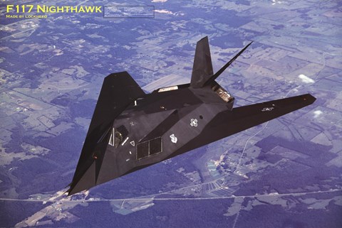 Framed Airplane F-117 Nighthawk flying Print