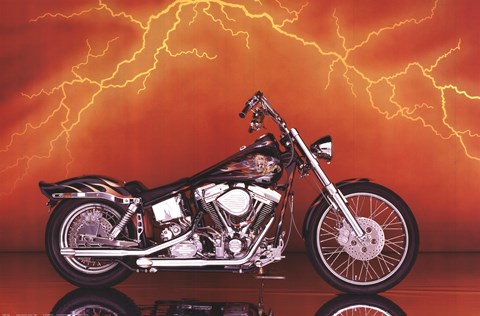 Framed Motorcycle - Custom, 1997 Print