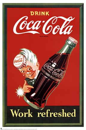 Framed Coca-Cola Trade Mark Print