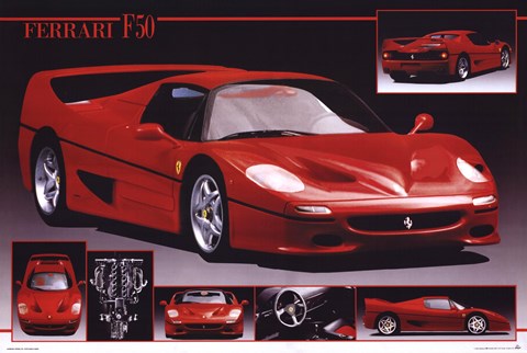 Framed Ferrari F-50 Print