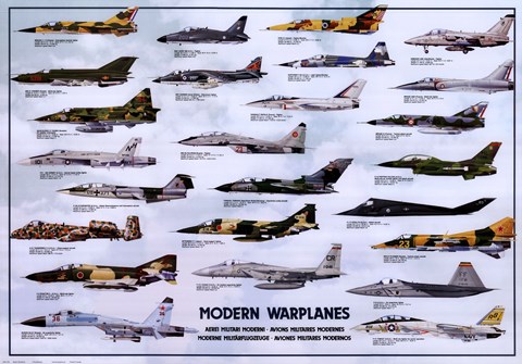 Framed Modern Warplanes Print