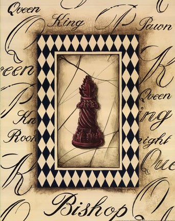 Framed Chess Bishop Print